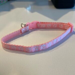 Pink paw print puppy collar